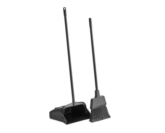 10" Lobby Broom and Open-Lid Dust Pan