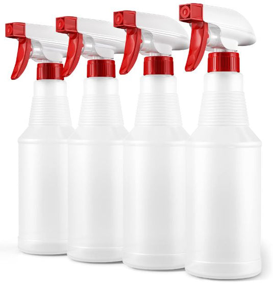 32 oz. Red Plastic Bottle / Sprayer - 12/Pack